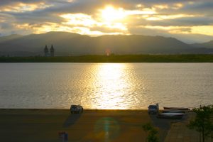 砂川オアシスパークの夕日